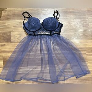 Victoria's Secret Blue Lace Babydoll